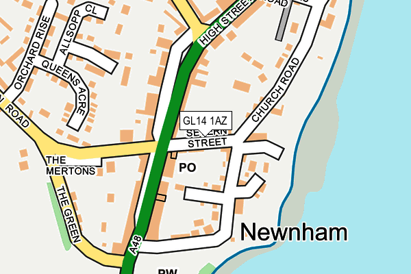 GL14 1AZ map - OS OpenMap – Local (Ordnance Survey)