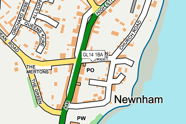 GL14 1BA map - OS OpenMap – Local (Ordnance Survey)