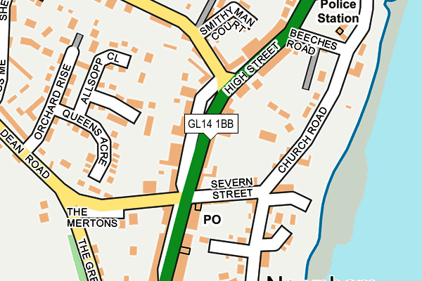 GL14 1BB map - OS OpenMap – Local (Ordnance Survey)