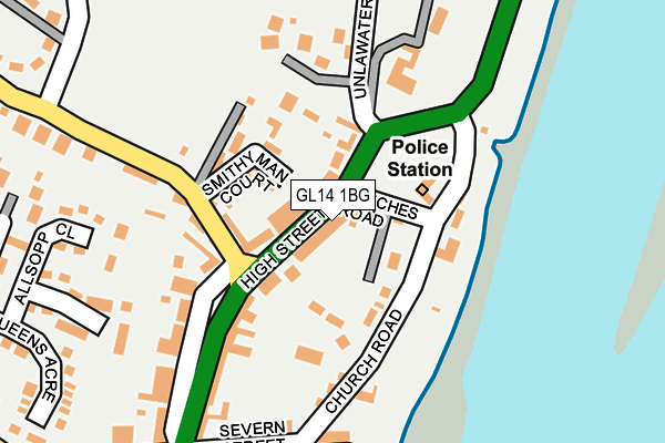 GL14 1BG map - OS OpenMap – Local (Ordnance Survey)