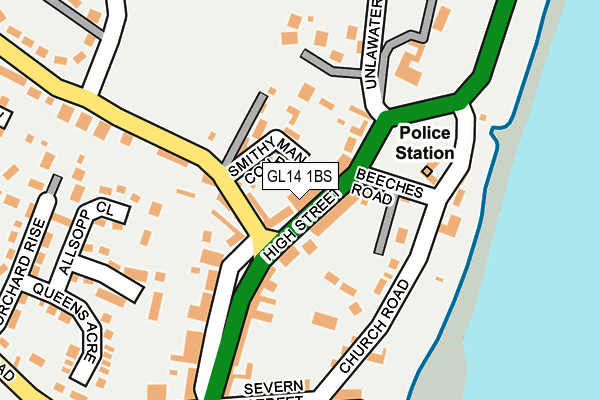 GL14 1BS map - OS OpenMap – Local (Ordnance Survey)