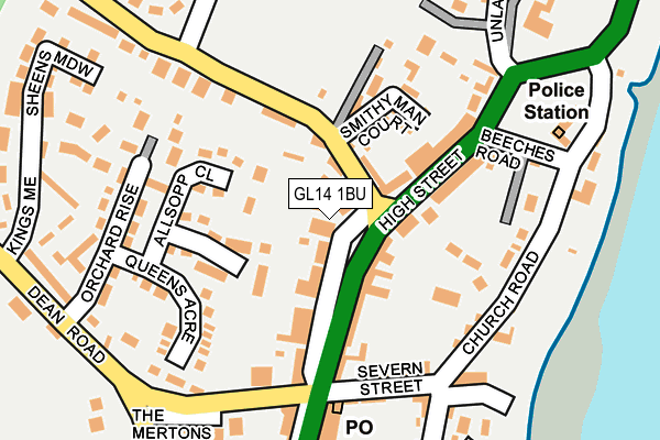 GL14 1BU map - OS OpenMap – Local (Ordnance Survey)