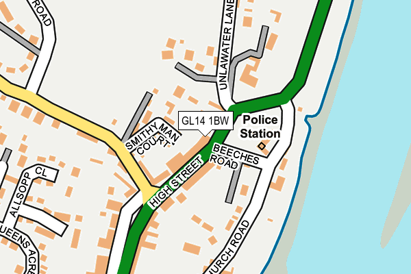 GL14 1BW map - OS OpenMap – Local (Ordnance Survey)