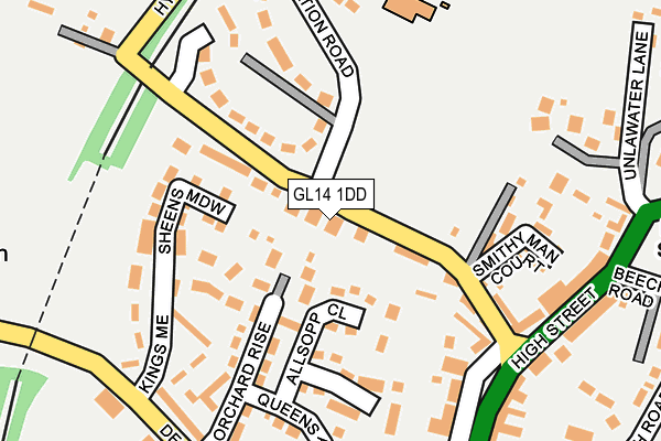 GL14 1DD map - OS OpenMap – Local (Ordnance Survey)