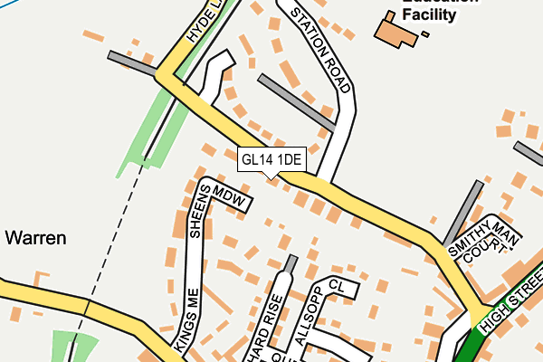 GL14 1DE map - OS OpenMap – Local (Ordnance Survey)