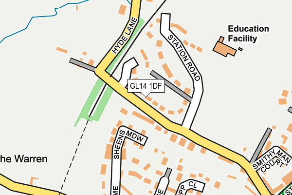 GL14 1DF map - OS OpenMap – Local (Ordnance Survey)