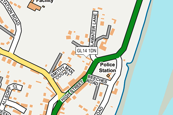 GL14 1DN map - OS OpenMap – Local (Ordnance Survey)