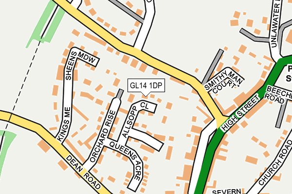 GL14 1DP map - OS OpenMap – Local (Ordnance Survey)
