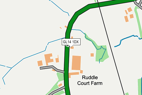GL14 1DX map - OS OpenMap – Local (Ordnance Survey)