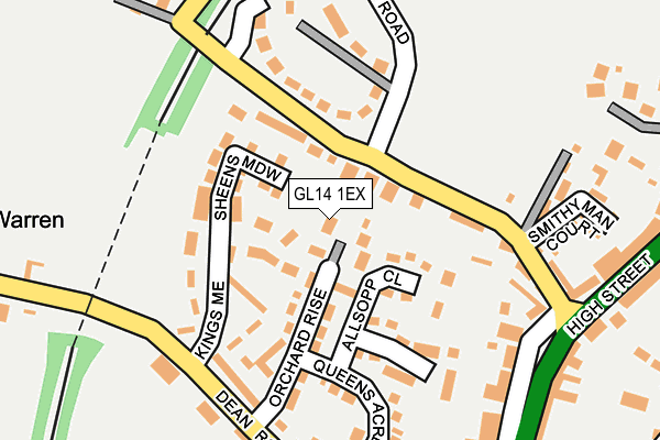 GL14 1EX map - OS OpenMap – Local (Ordnance Survey)