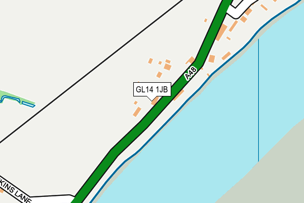 GL14 1JB map - OS OpenMap – Local (Ordnance Survey)