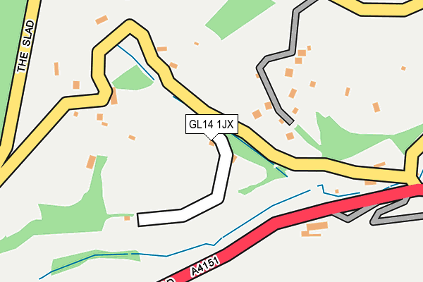 GL14 1JX map - OS OpenMap – Local (Ordnance Survey)