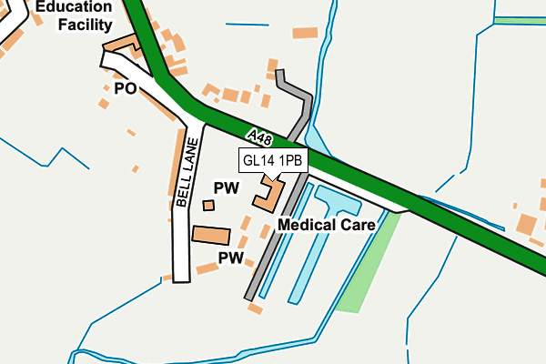 GL14 1PB map - OS OpenMap – Local (Ordnance Survey)