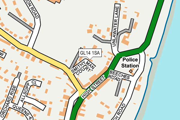 GL14 1SA map - OS OpenMap – Local (Ordnance Survey)