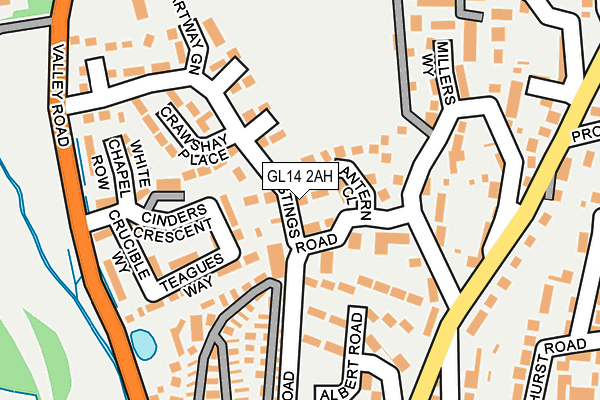 GL14 2AH map - OS OpenMap – Local (Ordnance Survey)