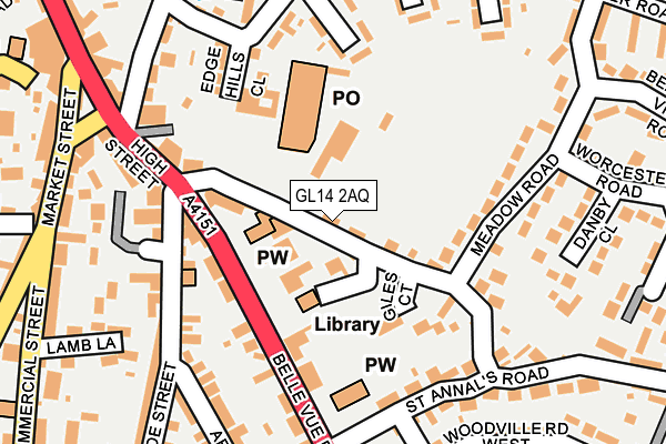 GL14 2AQ map - OS OpenMap – Local (Ordnance Survey)