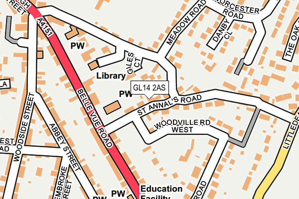 GL14 2AS map - OS OpenMap – Local (Ordnance Survey)