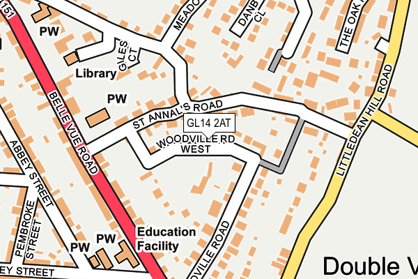 GL14 2AT map - OS OpenMap – Local (Ordnance Survey)