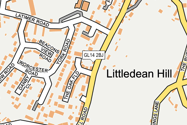 GL14 2BJ map - OS OpenMap – Local (Ordnance Survey)