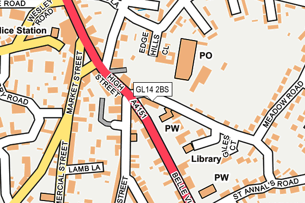 GL14 2BS map - OS OpenMap – Local (Ordnance Survey)