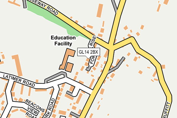 GL14 2BX map - OS OpenMap – Local (Ordnance Survey)