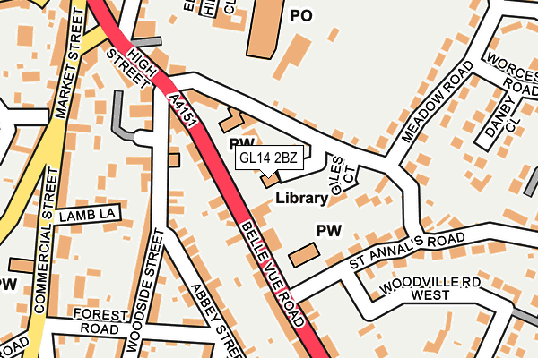 GL14 2BZ map - OS OpenMap – Local (Ordnance Survey)