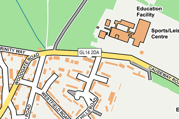 GL14 2DA map - OS OpenMap – Local (Ordnance Survey)