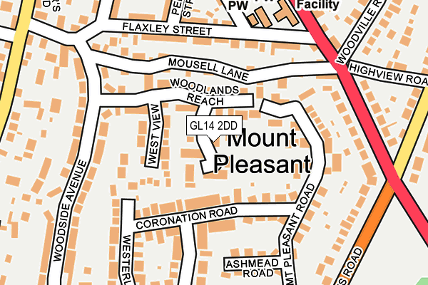 GL14 2DD map - OS OpenMap – Local (Ordnance Survey)