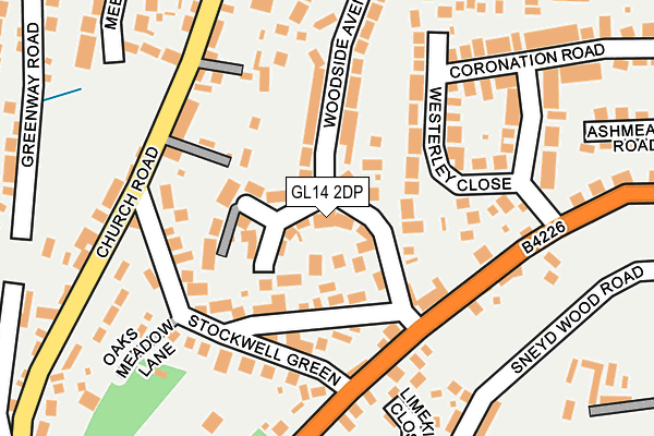 GL14 2DP map - OS OpenMap – Local (Ordnance Survey)