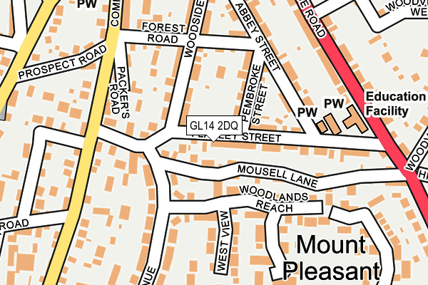 GL14 2DQ map - OS OpenMap – Local (Ordnance Survey)