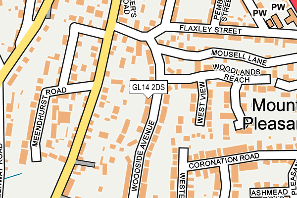 GL14 2DS map - OS OpenMap – Local (Ordnance Survey)