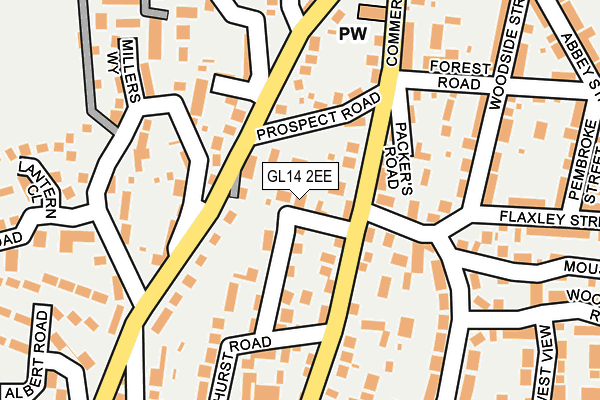 GL14 2EE map - OS OpenMap – Local (Ordnance Survey)