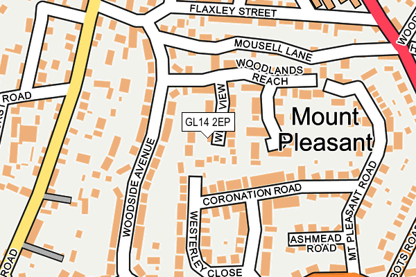 GL14 2EP map - OS OpenMap – Local (Ordnance Survey)