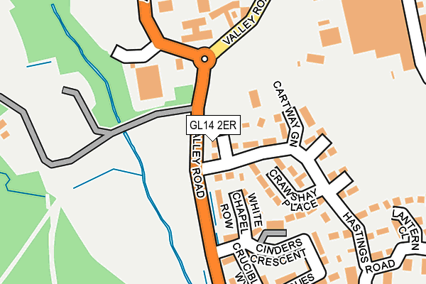 GL14 2ER map - OS OpenMap – Local (Ordnance Survey)