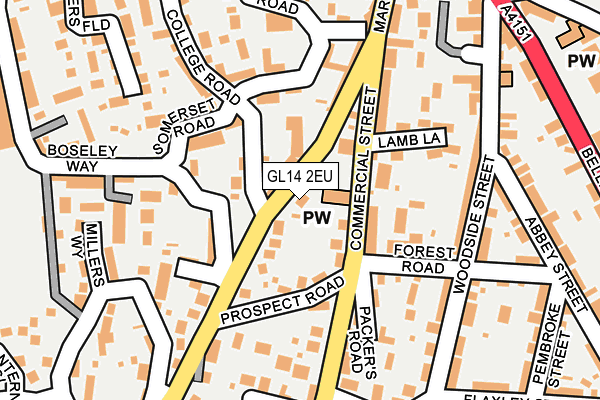 GL14 2EU map - OS OpenMap – Local (Ordnance Survey)
