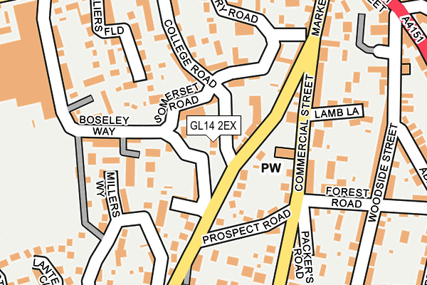 GL14 2EX map - OS OpenMap – Local (Ordnance Survey)
