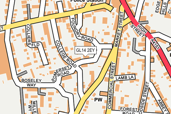 GL14 2EY map - OS OpenMap – Local (Ordnance Survey)