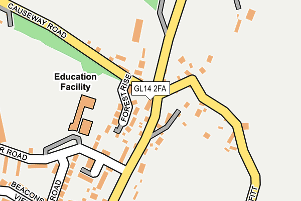 GL14 2FA map - OS OpenMap – Local (Ordnance Survey)