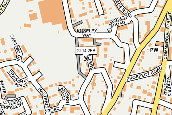 GL14 2FB map - OS OpenMap – Local (Ordnance Survey)