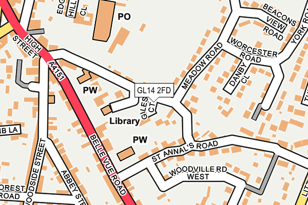 GL14 2FD map - OS OpenMap – Local (Ordnance Survey)
