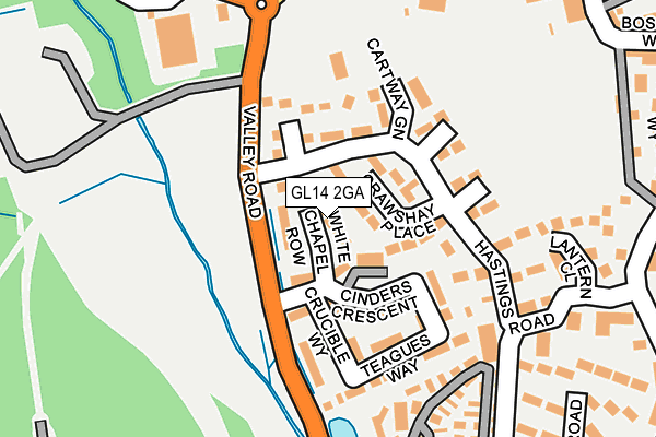 GL14 2GA map - OS OpenMap – Local (Ordnance Survey)