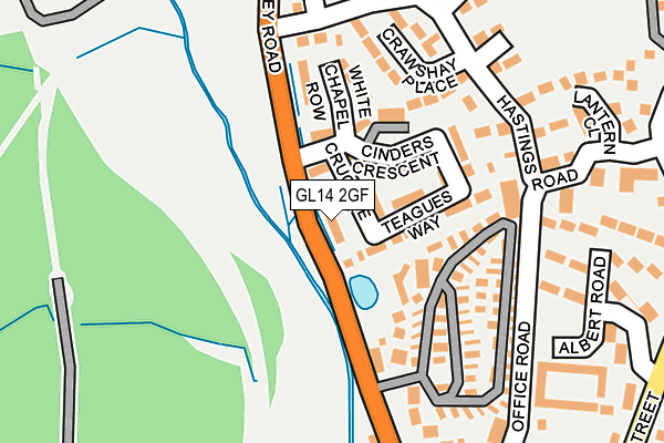 GL14 2GF map - OS OpenMap – Local (Ordnance Survey)