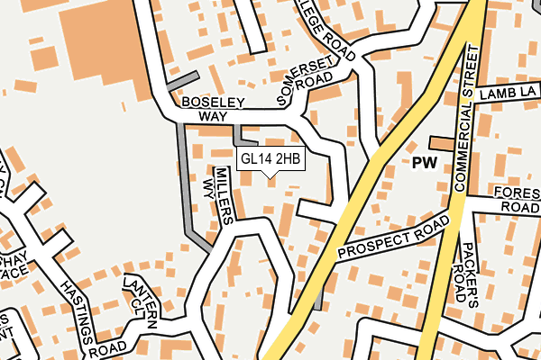 GL14 2HB map - OS OpenMap – Local (Ordnance Survey)