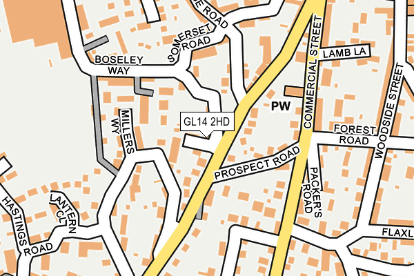 GL14 2HD map - OS OpenMap – Local (Ordnance Survey)