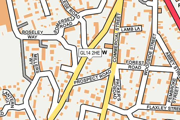 GL14 2HE map - OS OpenMap – Local (Ordnance Survey)