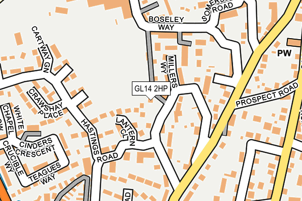 GL14 2HP map - OS OpenMap – Local (Ordnance Survey)