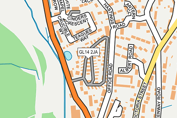 GL14 2JA map - OS OpenMap – Local (Ordnance Survey)