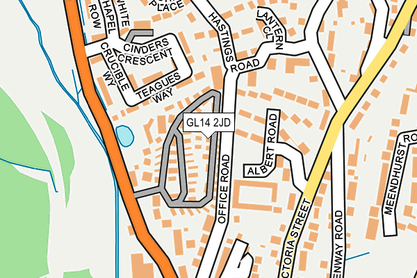 GL14 2JD map - OS OpenMap – Local (Ordnance Survey)