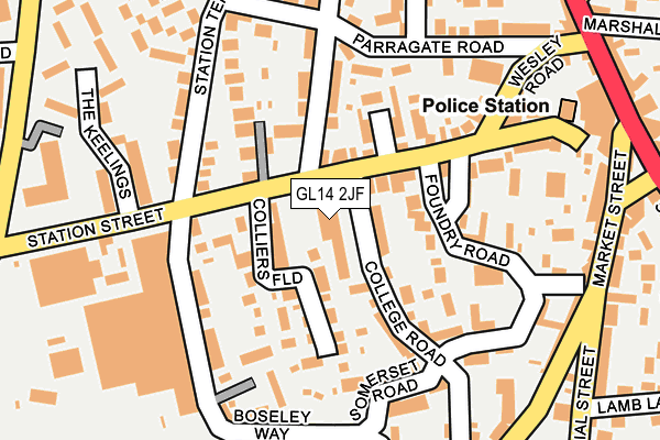 GL14 2JF map - OS OpenMap – Local (Ordnance Survey)