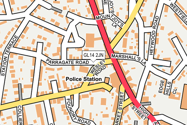 GL14 2JN map - OS OpenMap – Local (Ordnance Survey)